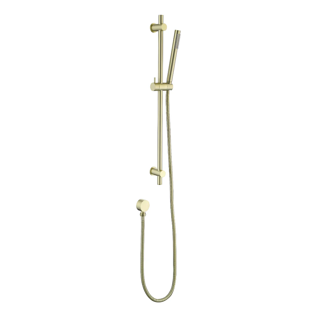 Classic Brushed Gold Slim Shower Rail Set