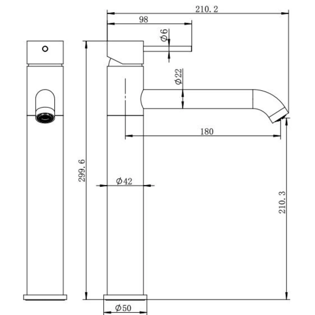 Classic Brushed Nickel Tall Basin Mixer - Image 2