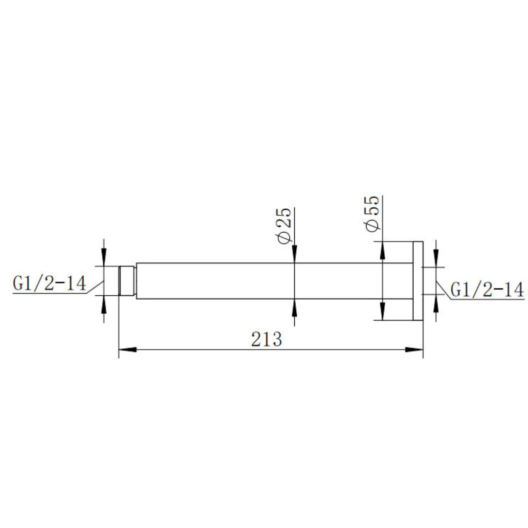 Classic Chrome 200mm Round Ceiling Arm - Image 2