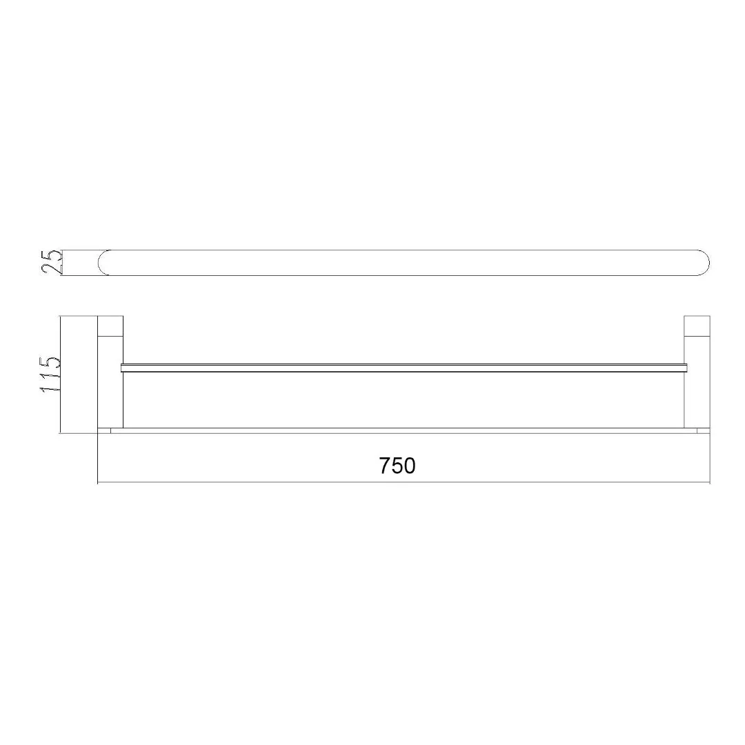 Classic Chrome 750mm Double Towel Holder - Image 2