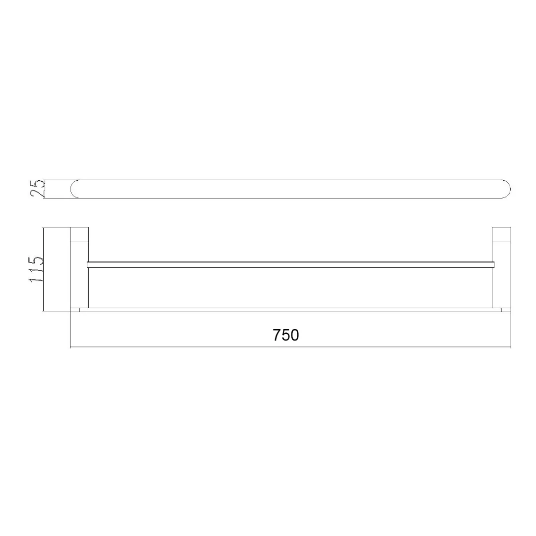 Classic Brushed Nickel 750mm Double Towel Holder - Image 2
