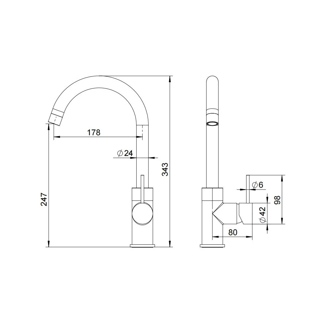 Classic Matte Black Kitchen Mixer - Image 2