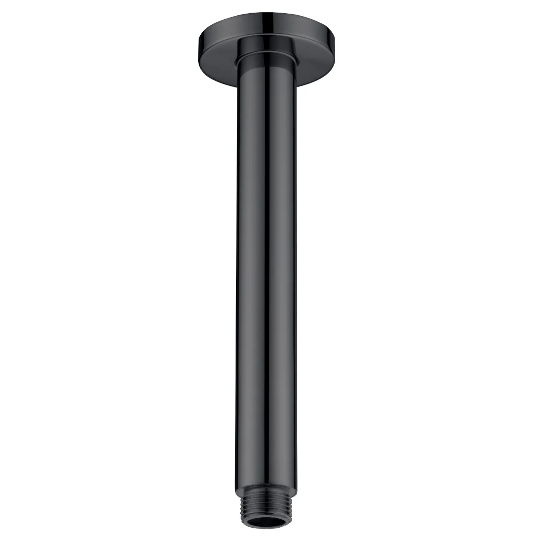 Classic Matte Black 200mm Round Ceiling Arm