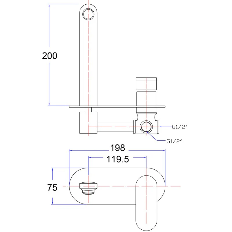 Cora Wall Basin Mixer/Bath Spout - Image 2