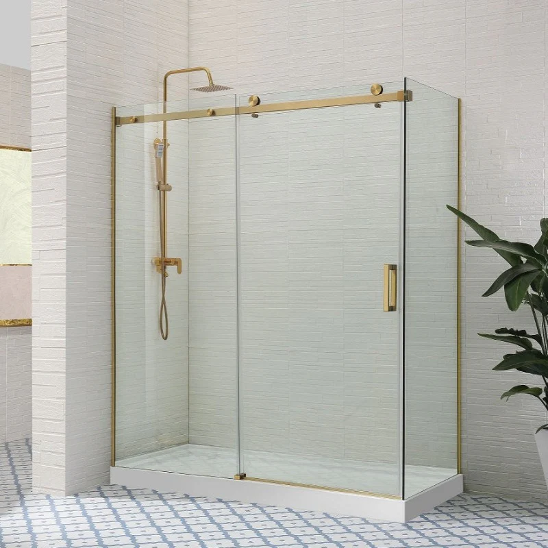 Corner Frameless Sliding Adjustable Shower Screen - Image 2