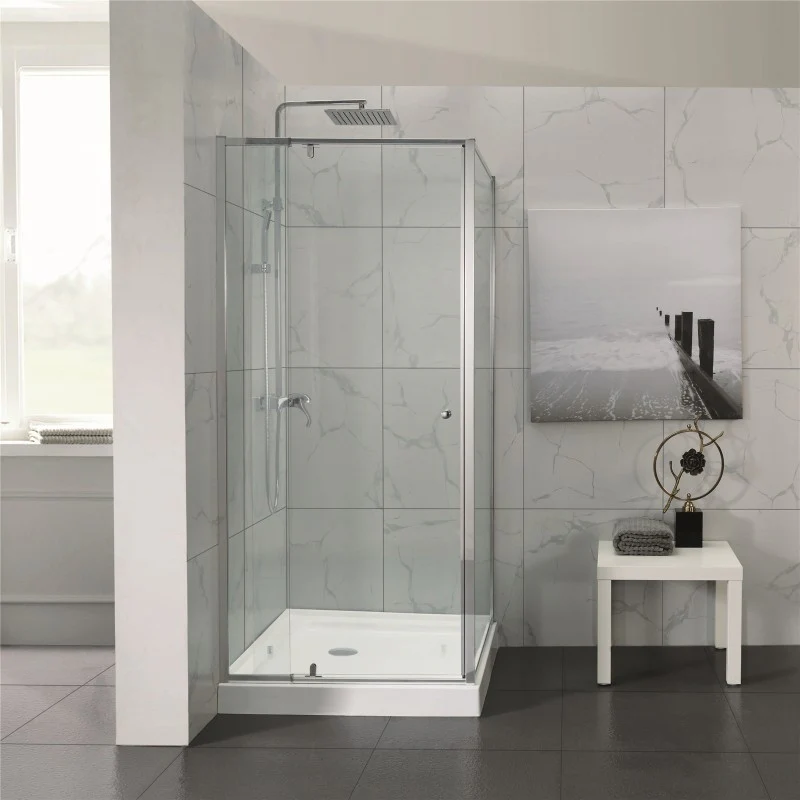 Corner Semi Frameless Pivot Shower Screen - Image 3