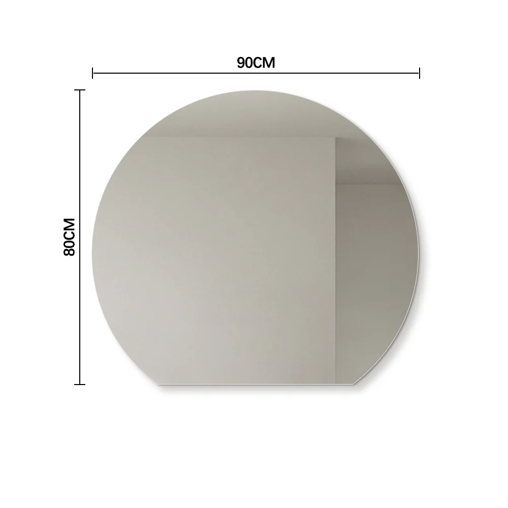 Cove 900 x 800 D Shape Polished Edge Mirror - Image 6