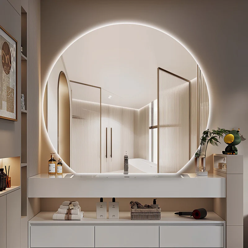 Cove Touchless 900 x 800 D Shape LED Mirror - Three Light Temperatures - Image 3