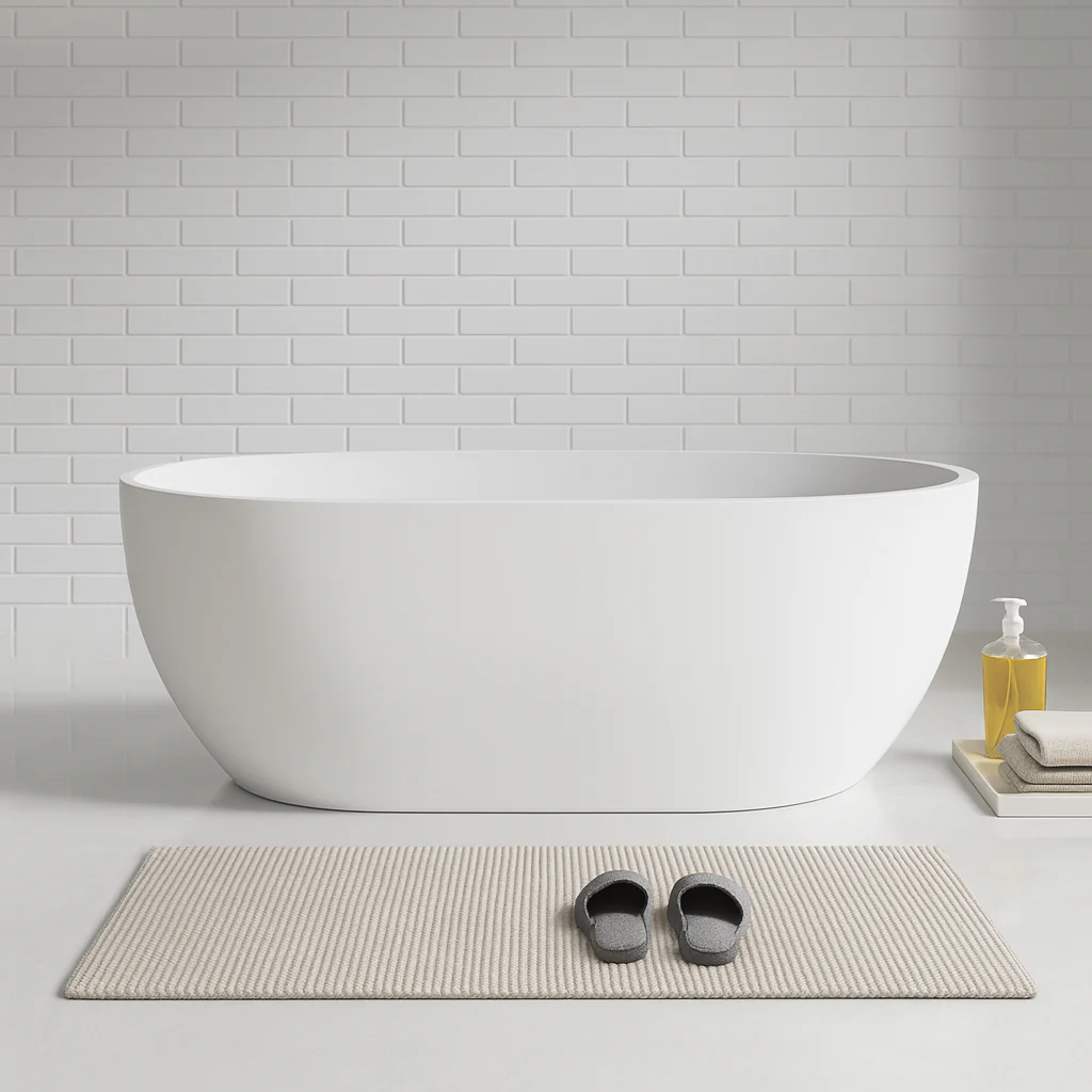 Cremona 1530 Matte White Round Freestanding Bath Tub