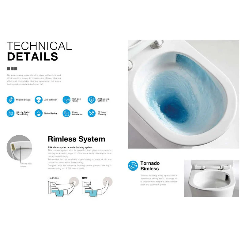 Cremona Tornado Rimless Vortex Toilet Suite - Image 2