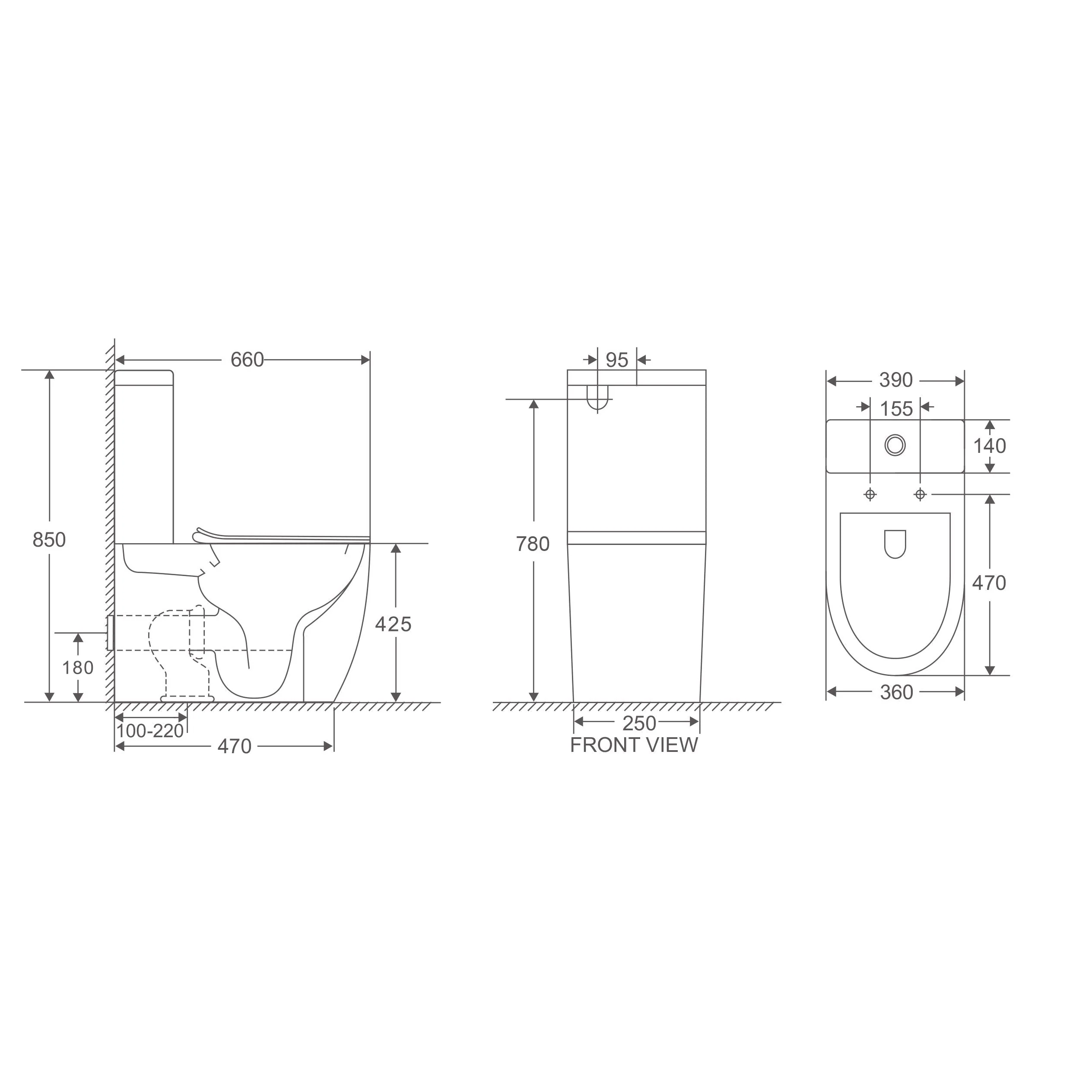 Cremona Tornado Rimless Vortex Toilet Suite - Image 4