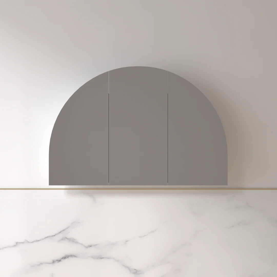 Cresta 1200 x 800mm Matte White Arched Shaving Cabinet