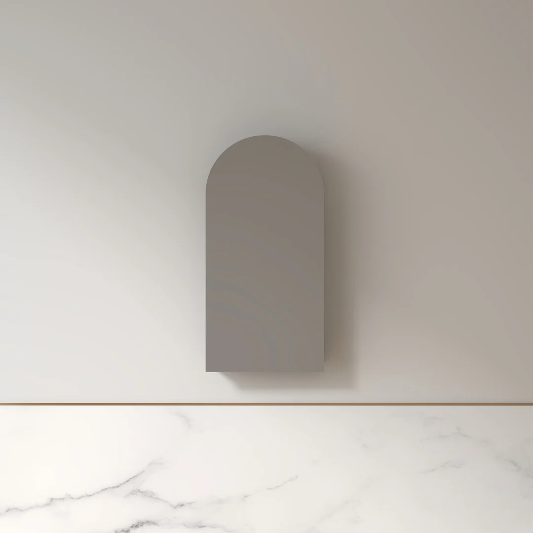 Cresta 450 x 900mm Alder Walnut Arched Shaving Cabinet - Image 3