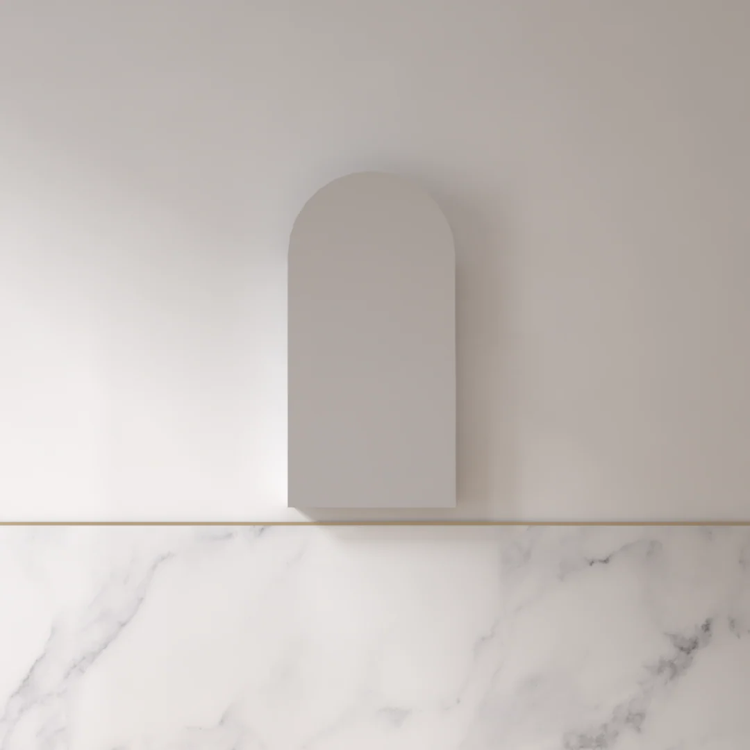 Cresta 450 x 900mm Matte White Arched Shaving Cabinet - Image 3