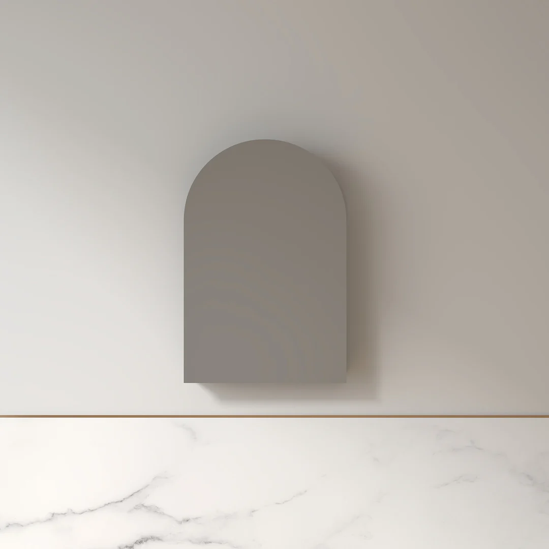 Cresta 600 x 900mm Alder Walnut Arched Shaving Cabinet - Image 3