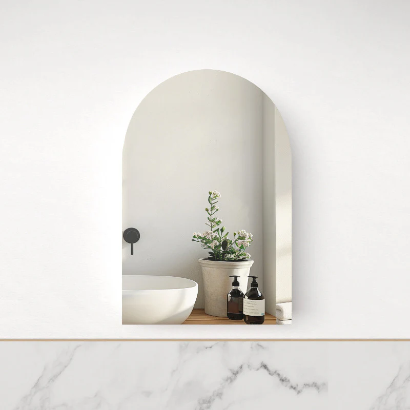Cresta 600 x 900mm Light Walnut Arched Shaving Cabinet - Image 3