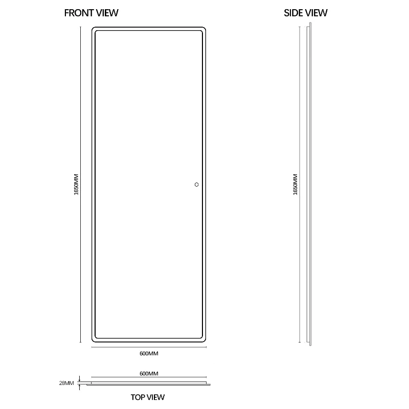 Curva 600 x 1650 LED Mirror - Three Light Temperatures - Image 7