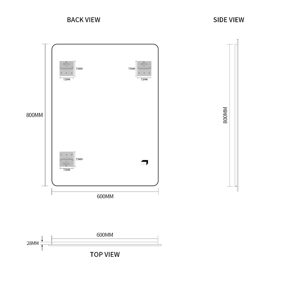 Curva 600 x 800 Polished Edge Mirror - Image 6
