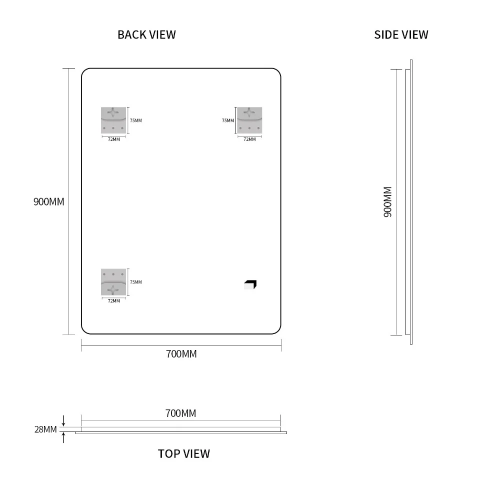 Curva 700 x 900 Polished Edge Mirror - Image 4