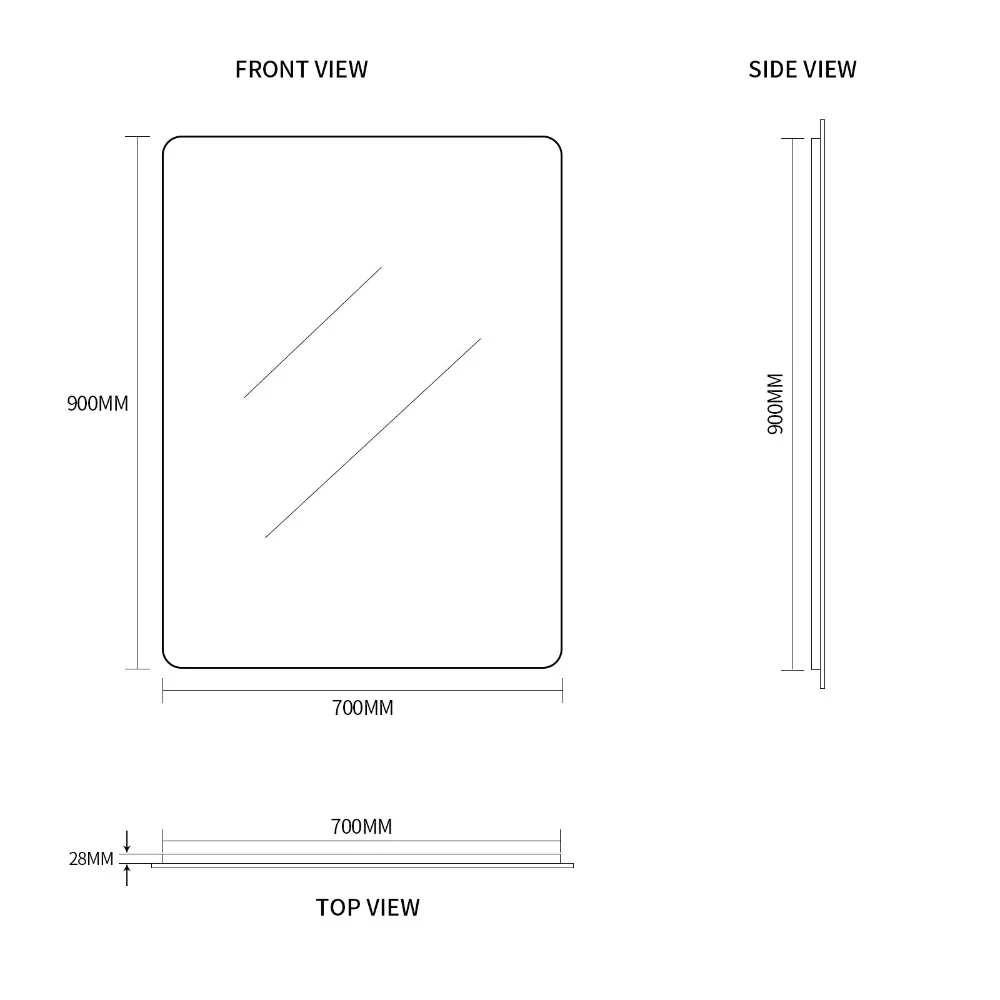 Curva 700 x 900 Polished Edge Mirror - Image 5