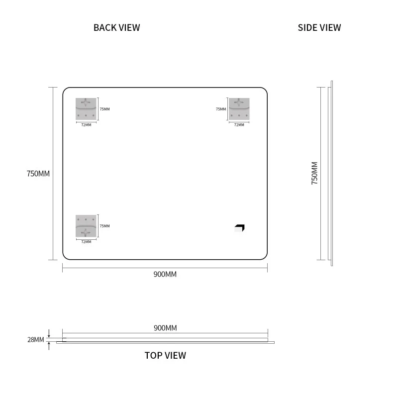 Curva 900 x 750 Polished Edge Mirror - Image 5