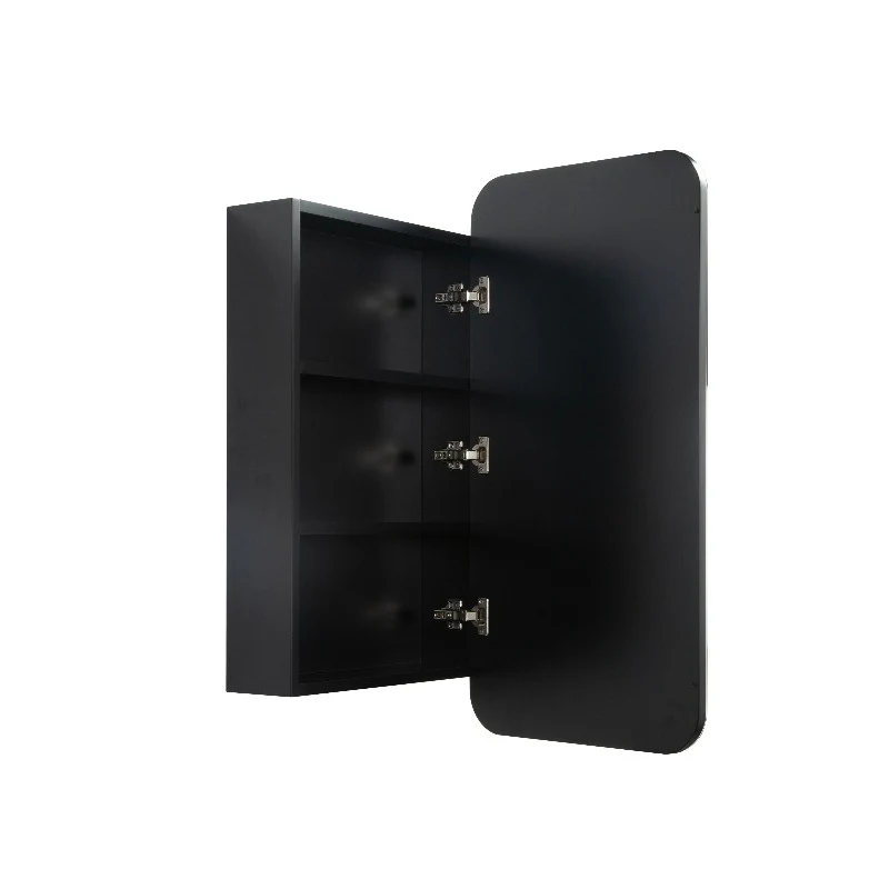 Curva Matte Black Square Shaving Cabinet - Image 2