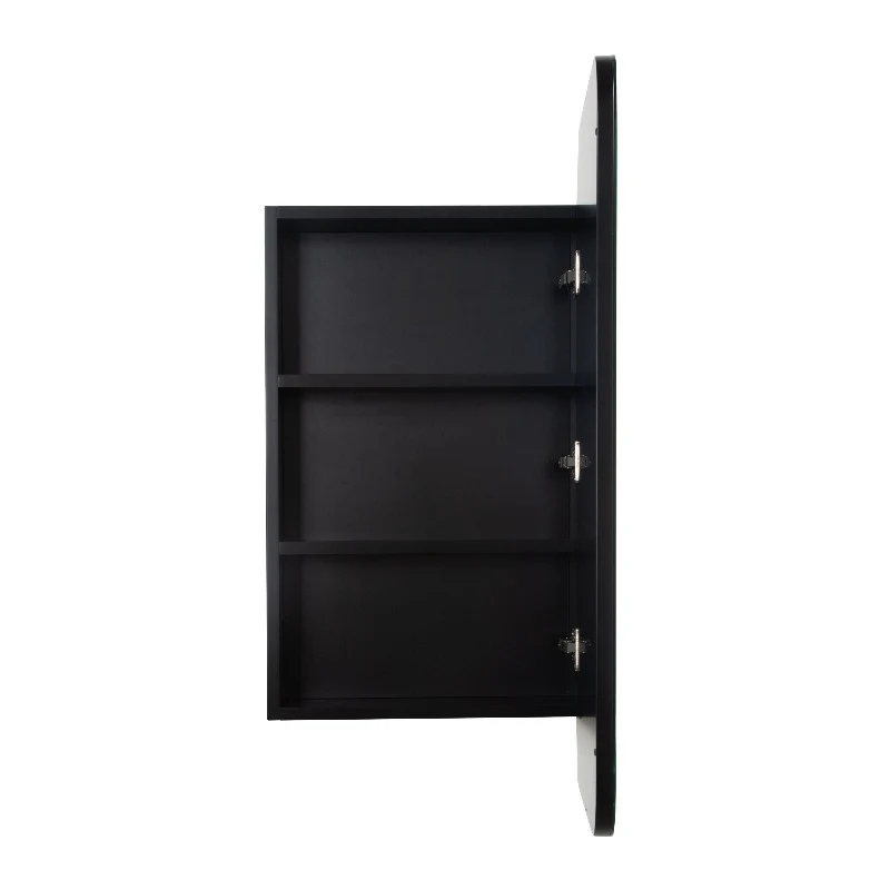 Curva Matte Black Square Shaving Cabinet - Image 3