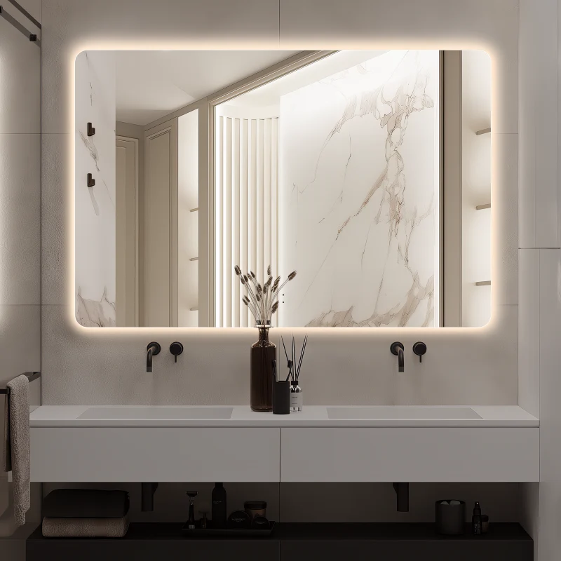 Curva Rectangle 1200 x 800 Touchless LED Mirror - Three Light Temperatures
