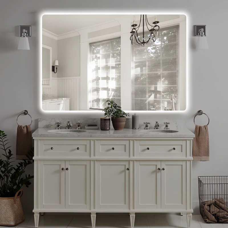 Curva Rectangle 1200 x 800 Touchless LED Mirror - Three Light Temperatures - Image 4