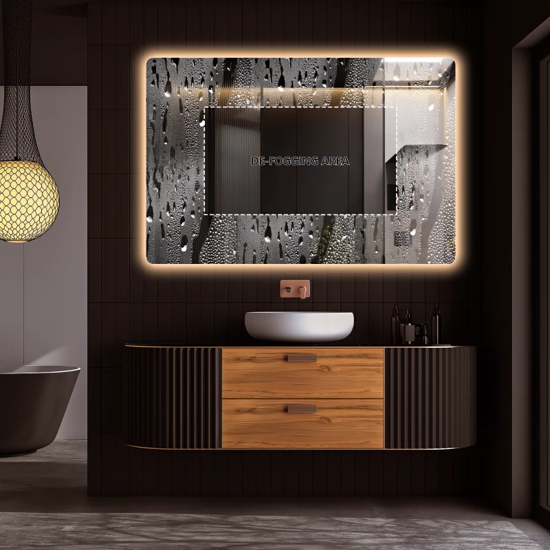 Curva Rectangle 1200 x 800 Touchless LED Mirror - Three Light Temperatures - Image 7