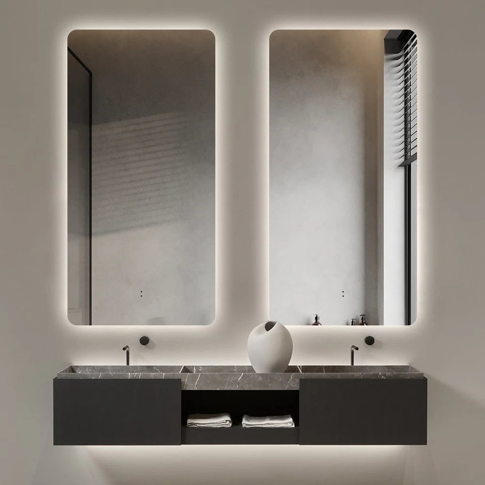 Curva Rectangle 450 x 900 Touchless LED Mirror - Three Light Temperatures - Image 4