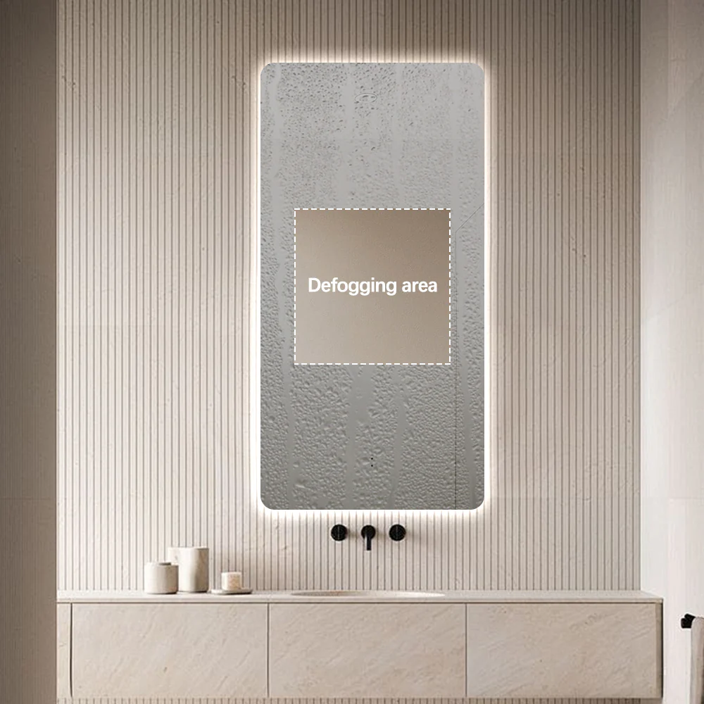Curva Rectangle 450 x 900 Touchless LED Mirror - Three Light Temperatures - Image 5