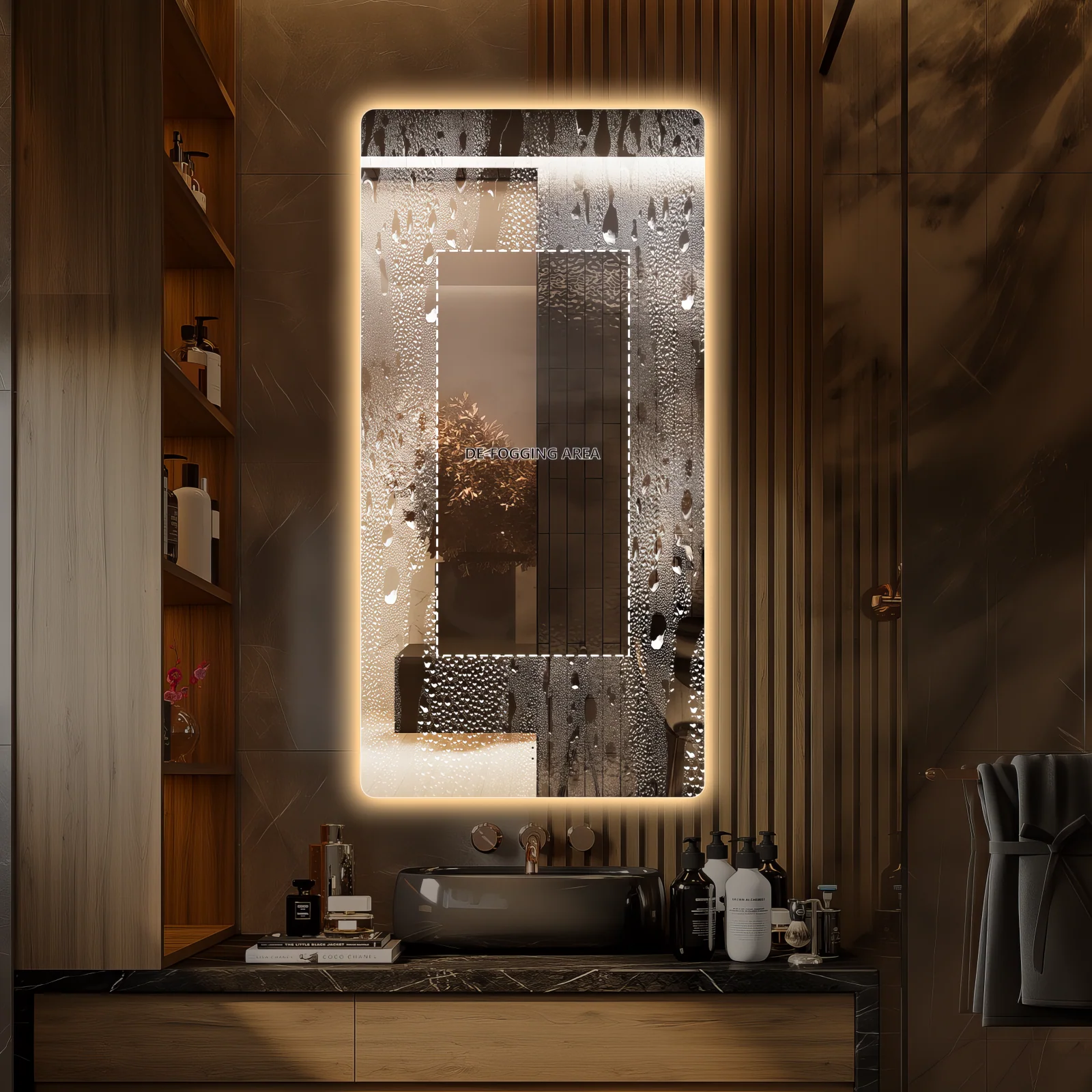 Curva Rectangle 600 x 1200 Touchless LED Mirror - Three Light Temperatures - Image 10