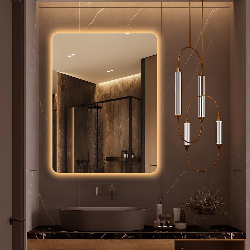 Curva Rectangle 600 x 800 Touchless LED Mirror - Three Light Temperatures - Image 2