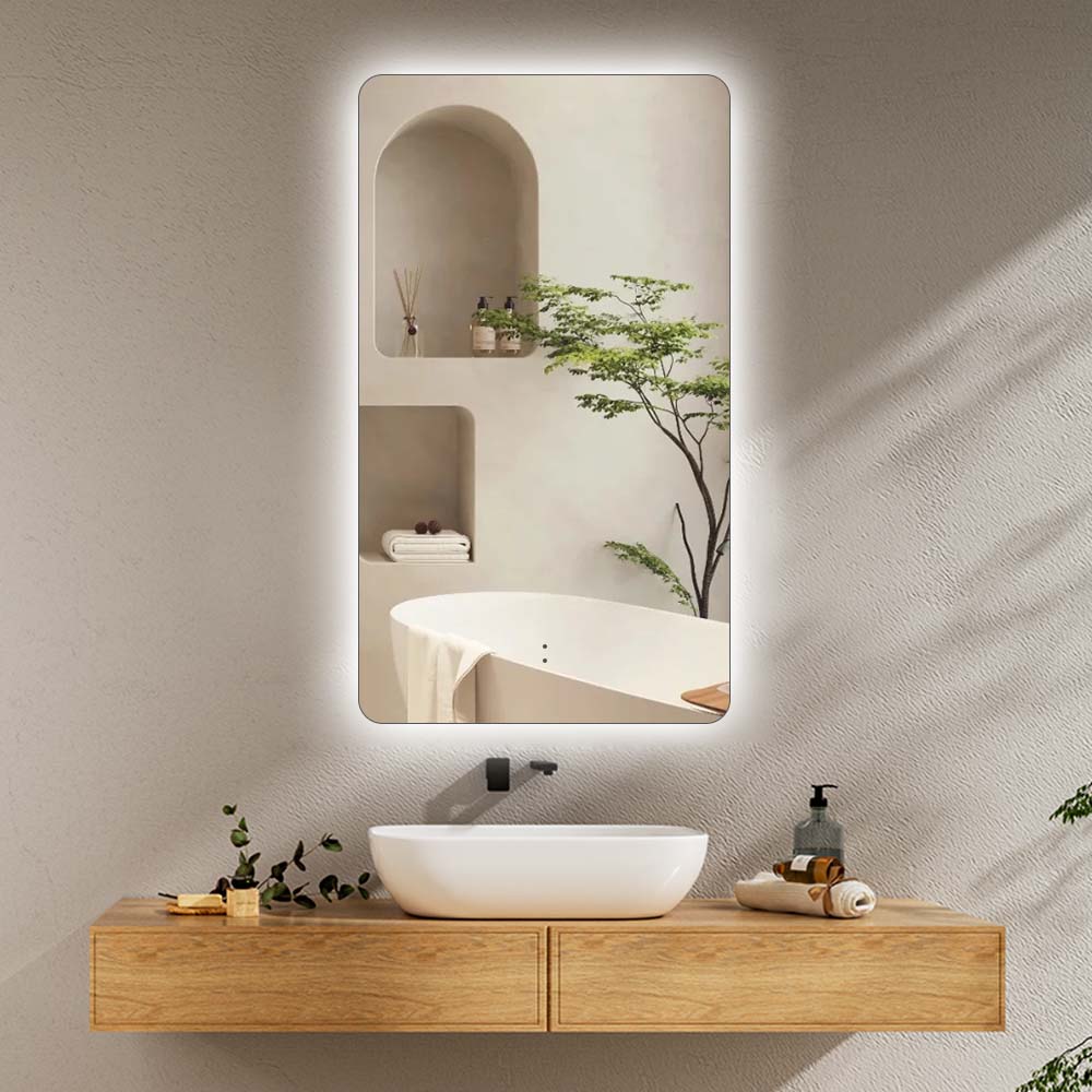 Curva Rectangle 600 x 800 Touchless LED Mirror - Three Light Temperatures - Image 3