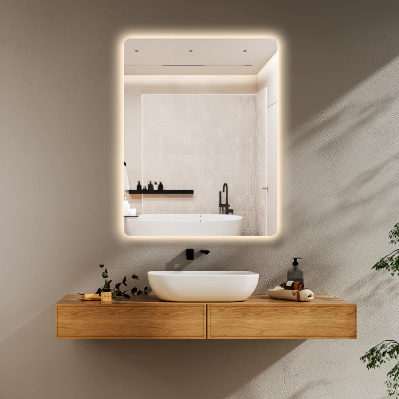 Curva Rectangle 700 x 900 Touchless LED Mirror - Three Light Temperatures - Image 2