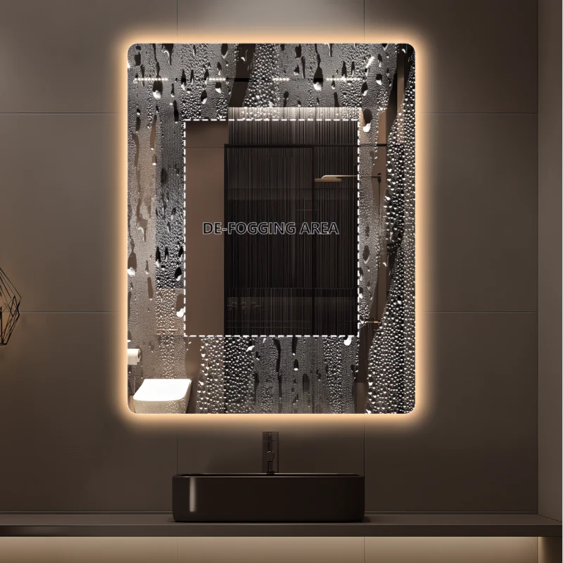 Curva Rectangle 700 x 900 Touchless LED Mirror - Three Light Temperatures - Image 6