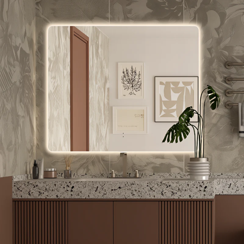 Curva Rectangle 900 x 750 Touchless LED Mirror - Three Light Temperatures - Image 2
