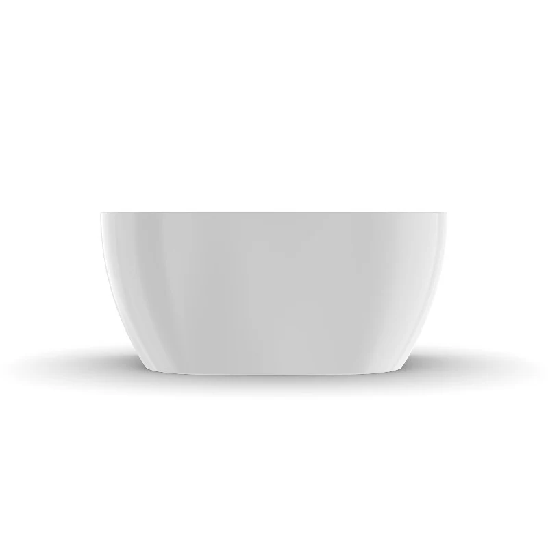 Delta 1300mm Gloss White Back to Wall Oval Freestanding Bath Tub - Image 6