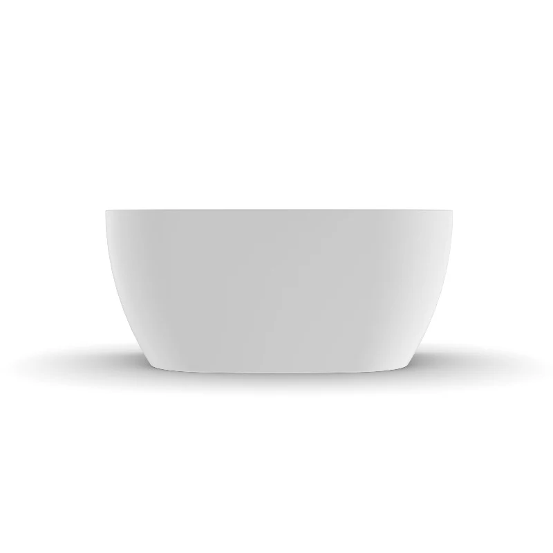 Delta 1300mm Matte White Back to Wall Oval Freestanding Bath Tub - Image 6