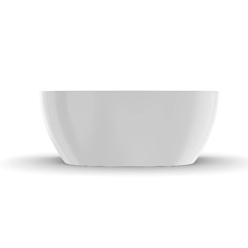 Delta 1500mm Gloss White Back to Wall Oval Freestanding Bath Tub - Image 4