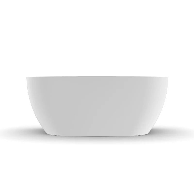 Delta 1500mm Matte White Back to Wall Oval Freestanding Bath Tub - Image 4