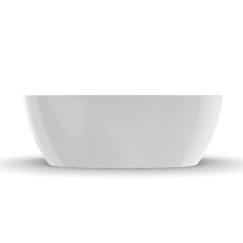 Delta 1700mm Gloss White Back to Wall Oval Freestanding Bath Tub - Image 4