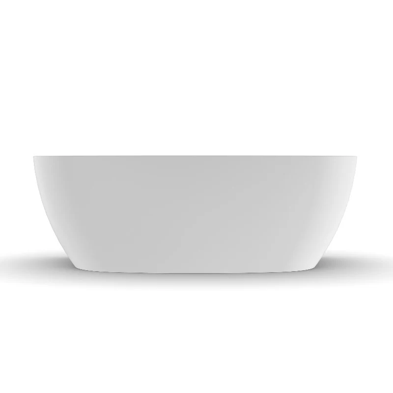 Delta 1700mm Matte White Back to Wall Oval Freestanding Bath Tub - Image 4
