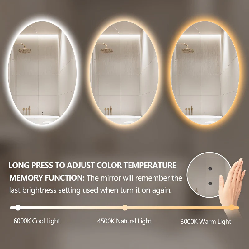Eclipse Touchless 600 x 900 LED Mirror - Three Light Temperatures - Image 4