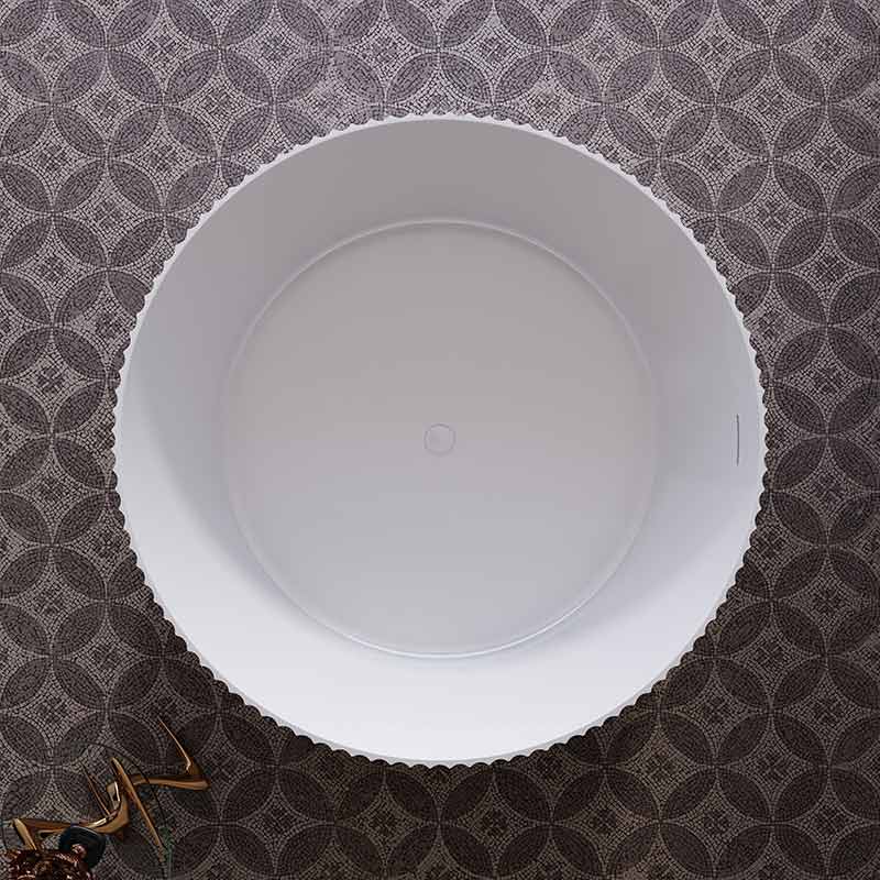 Rivata 1500mm Round Fluted Matte White Designer Freestanding Bath - Image 2