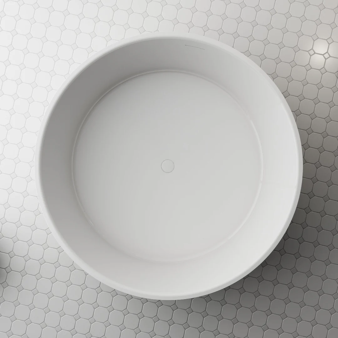 Elara 1350mm Round Matte White Designer Freestanding Bath - Image 3