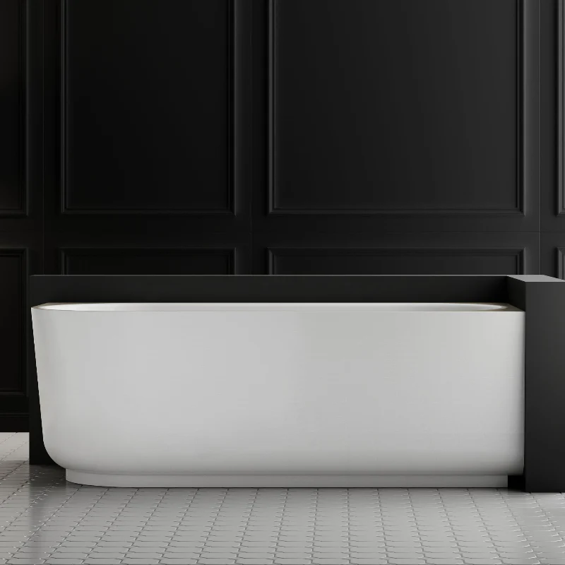 Elara 1500mm Matte White Right Corner Fit Designer Round Freestanding Bath - Image 2