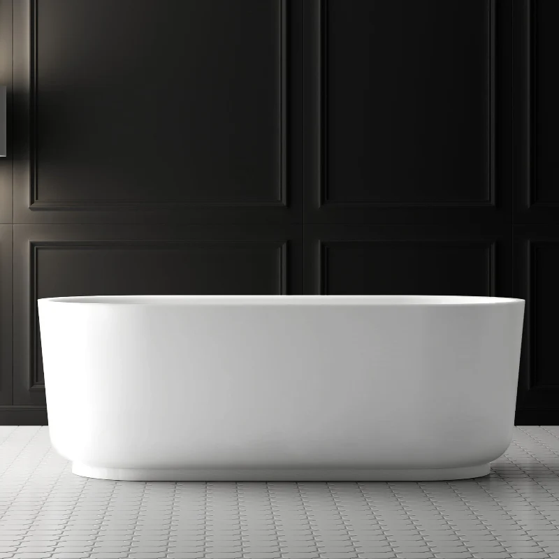 Elara 1500mm Matte White Designer Round Freestanding Bath - Image 2