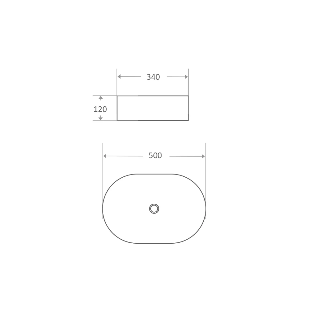 Elba 500mm Matte White Above Counter Basin - Image 2